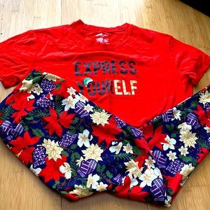 Lularoe Poinsettia Leggings